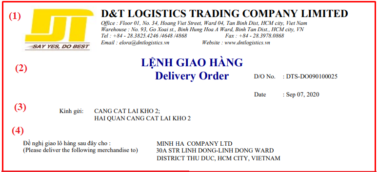 Cách đọc, hiểu nội dung: Lệnh giao hàng (Delivery Order – D/O)
